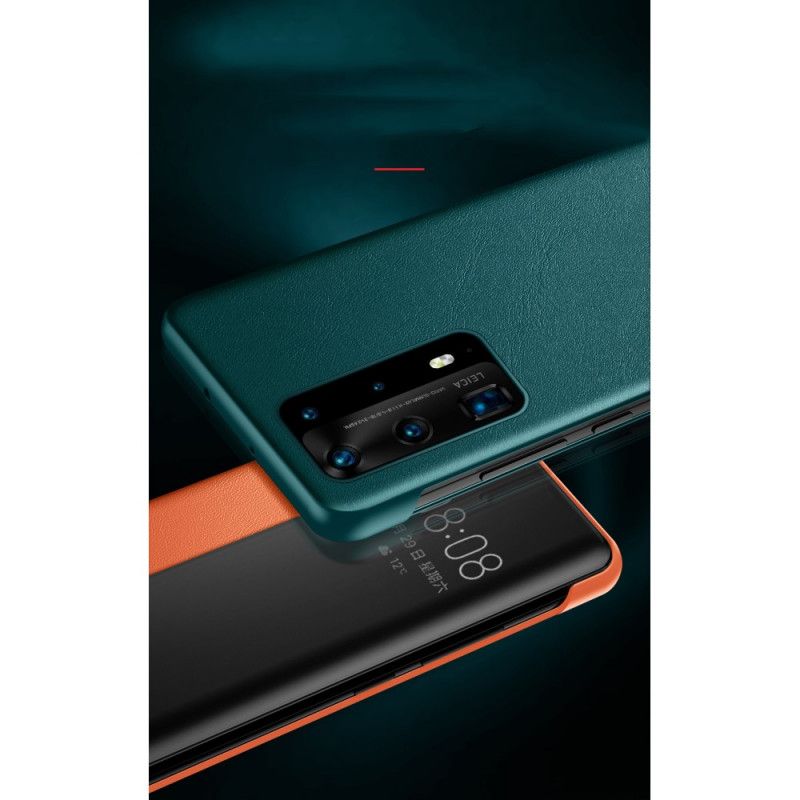 Visa Omslag Huawei P40 Svart Lädereffekt