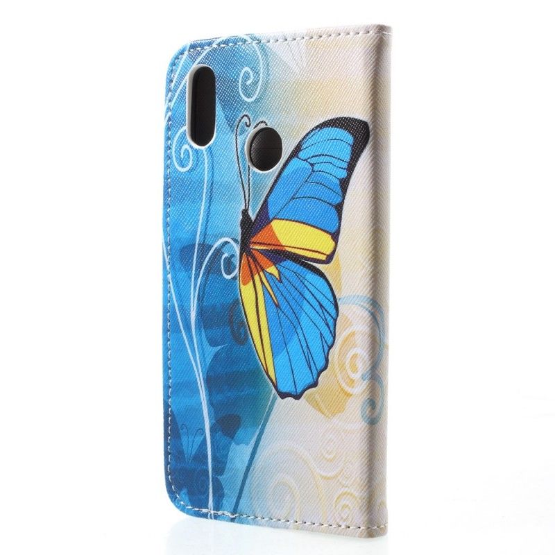 Fodral Huawei P20 Lite Ljusblå Fjärilar