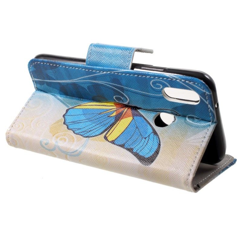 Fodral Huawei P20 Lite Ljusblå Fjärilar