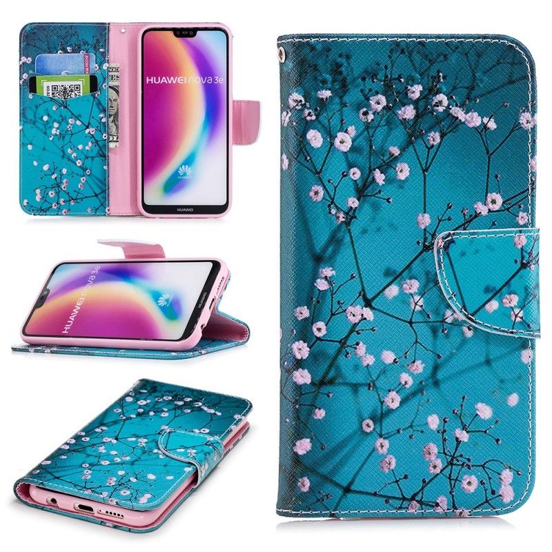 Läderfodral Huawei P20 Lite Mobilskal Blommande Träd