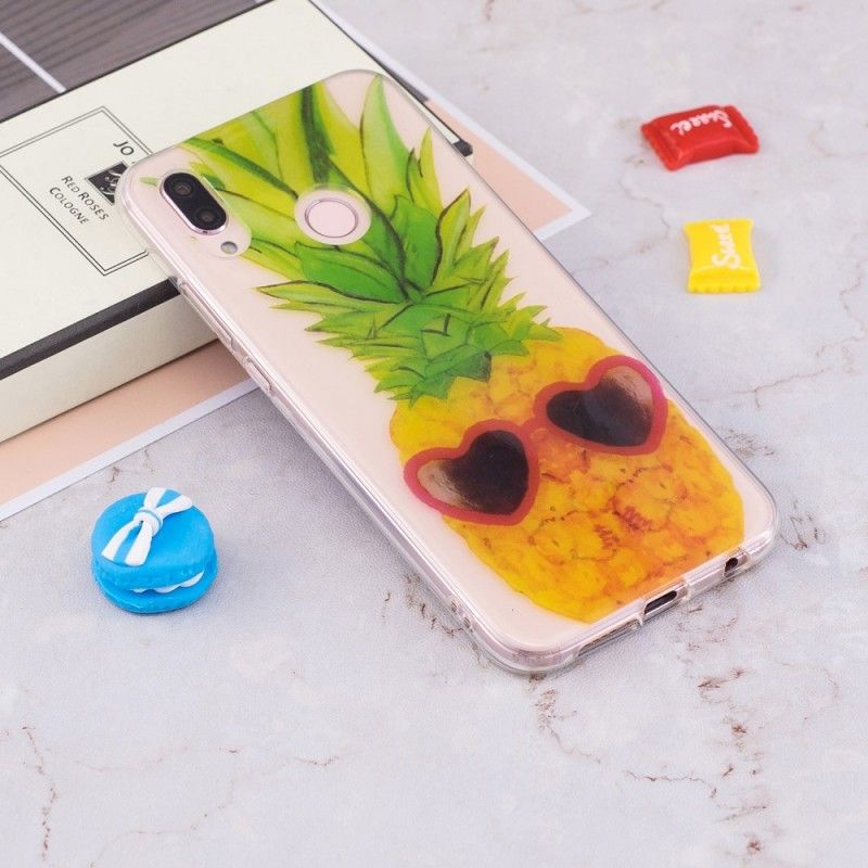 Skal för Huawei P20 Lite Transparent Inkognito Ananas