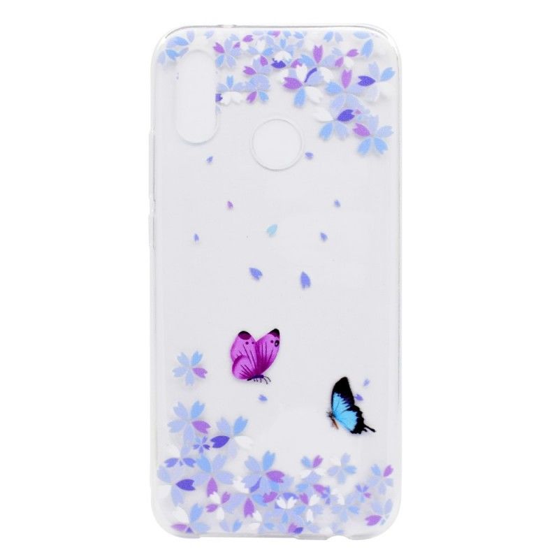 Skal Huawei P20 Lite Genomskinliga Fjärilar Och Blommor