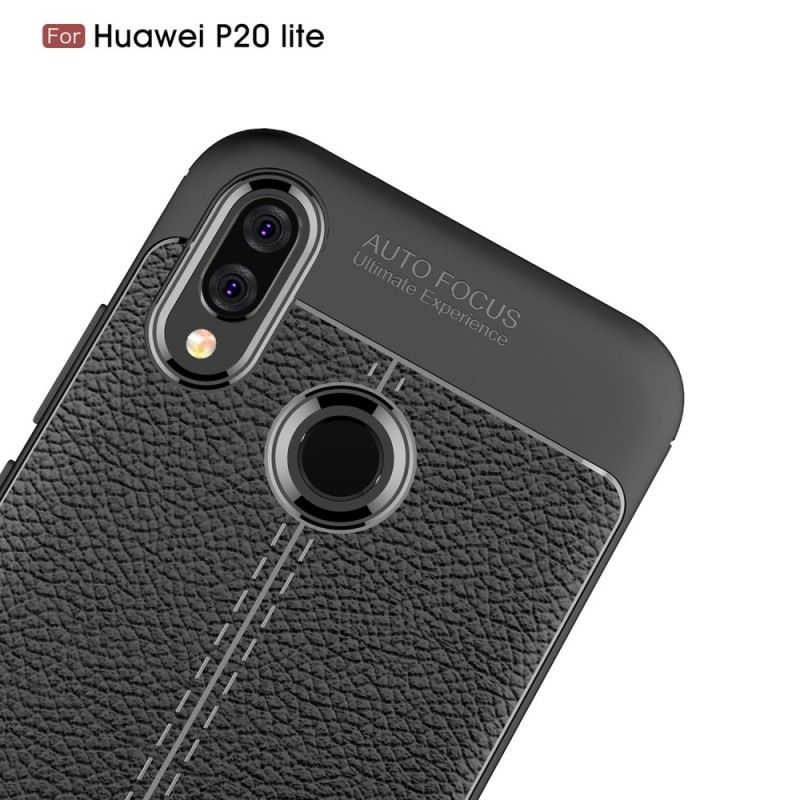 Skal Huawei P20 Lite Svart Dubbel Linjelyské-Effekt