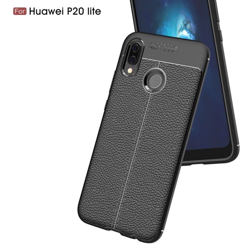 Skal Huawei P20 Lite Svart Dubbel Linjelyské-Effekt