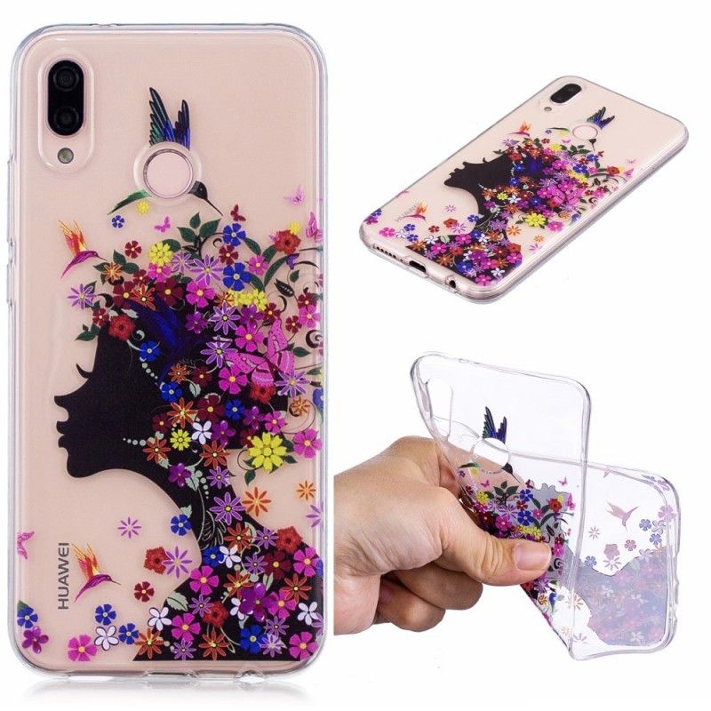 Skal Huawei P20 Lite Transparent Blommflicka