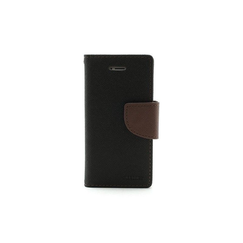 Läderfodral iPhone 5 / 5S / SE Svart Tvåfärgat Kvicksilver