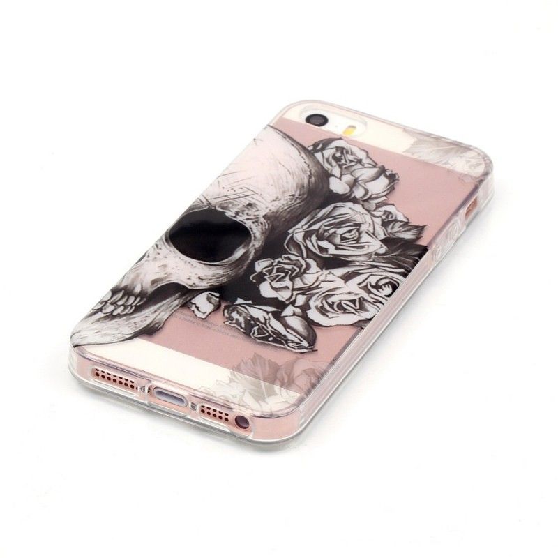 Skal iPhone 5 / 5S / SE Transparent Blommig Skalle