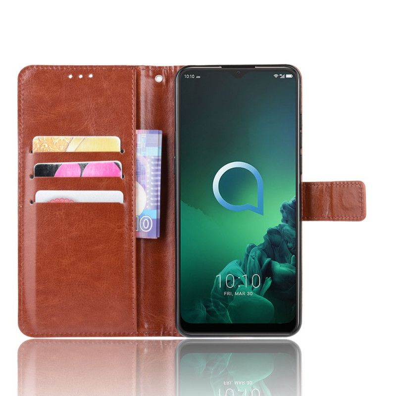 Fodral för Alcatel 3X (2019) Svart Flashigt Konstläder