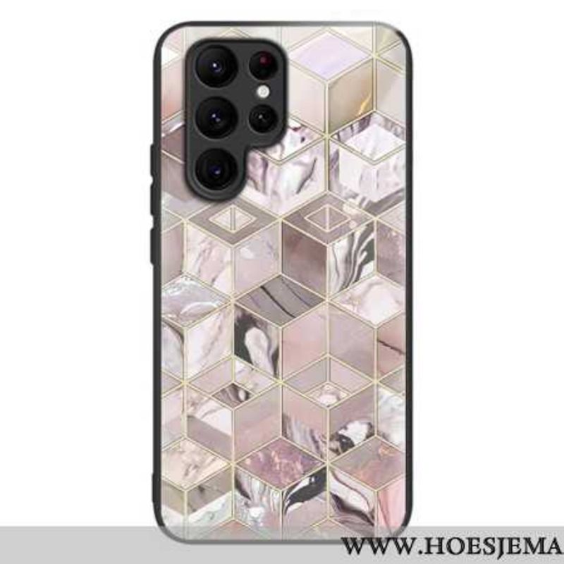 Skal Samsung Galaxy S24 Ultra 5g Telefonfodral Marmormönster Härdat Glas