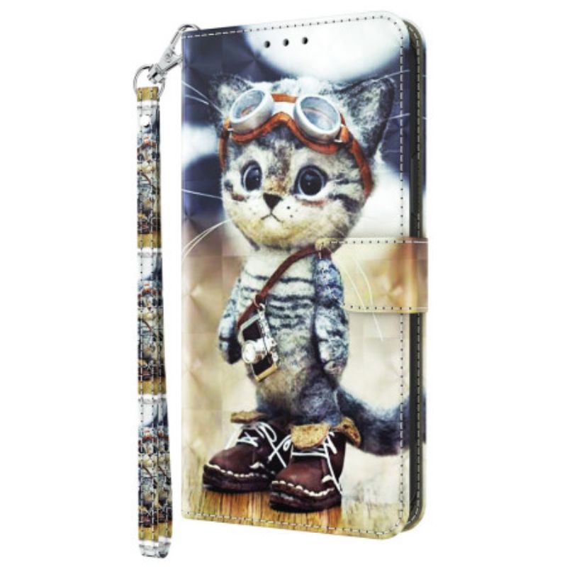 Skyddsfodral Samsung Galaxy S24 Ultra 5g Aviator Cat Med Rem