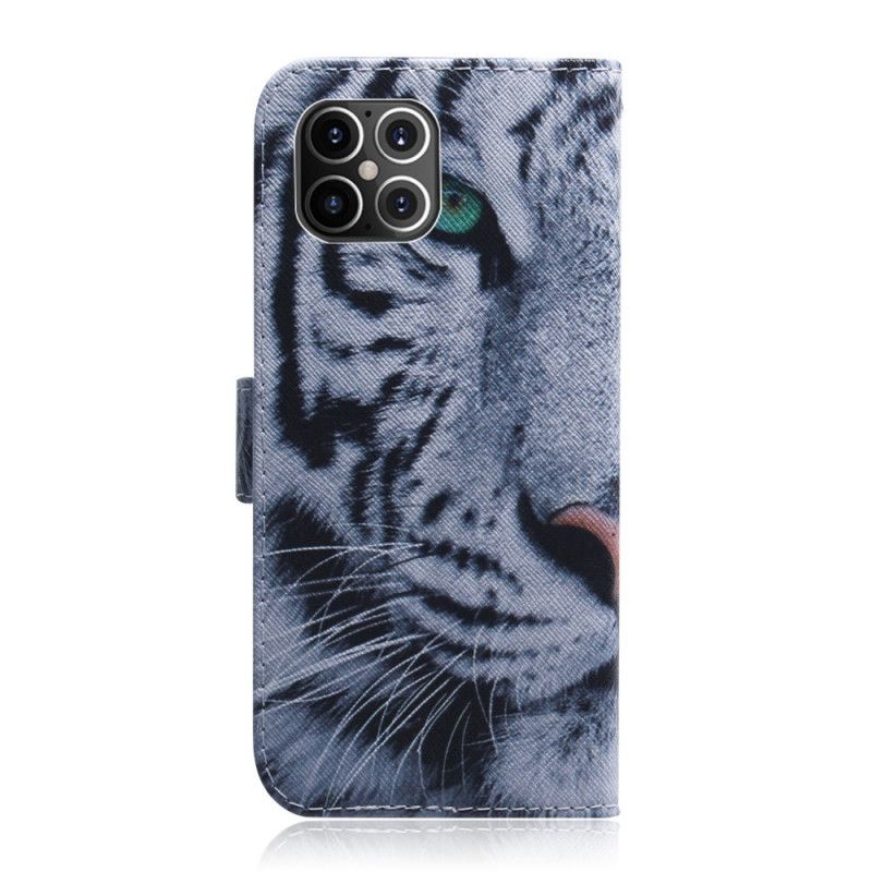 Läderskal iPhone 12 Pro Max Tiger Ansikte