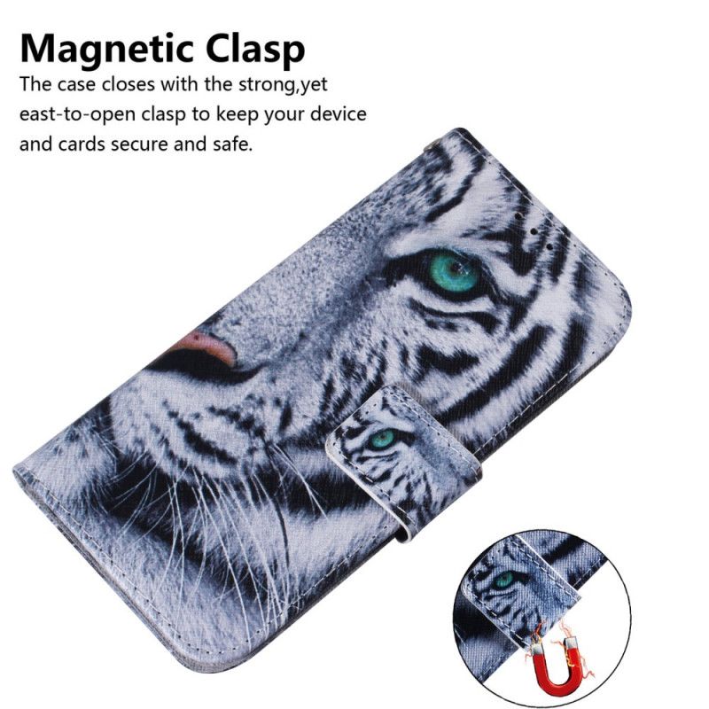 Läderskal iPhone 12 Pro Max Tiger Ansikte