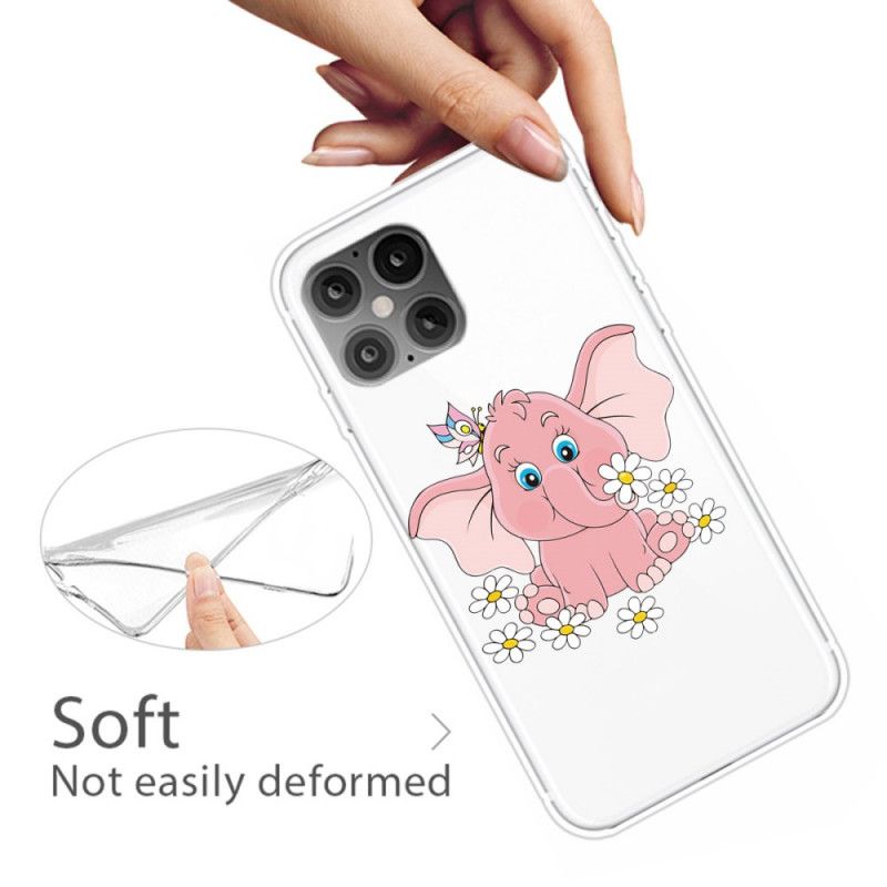 Skal för iPhone 12 Pro Max Transparent Rosa Elefant