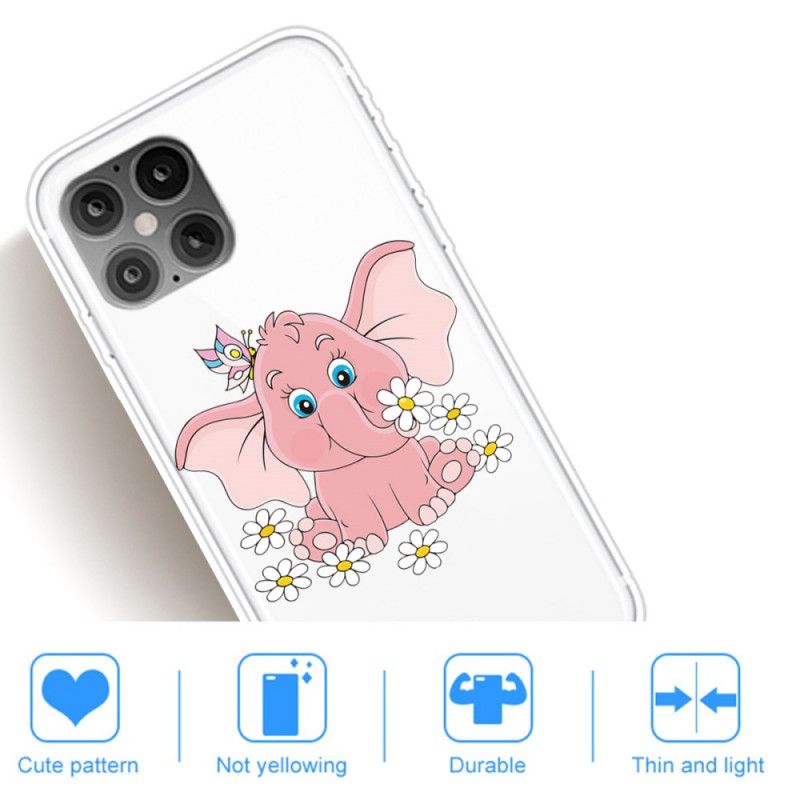 Skal för iPhone 12 Pro Max Transparent Rosa Elefant