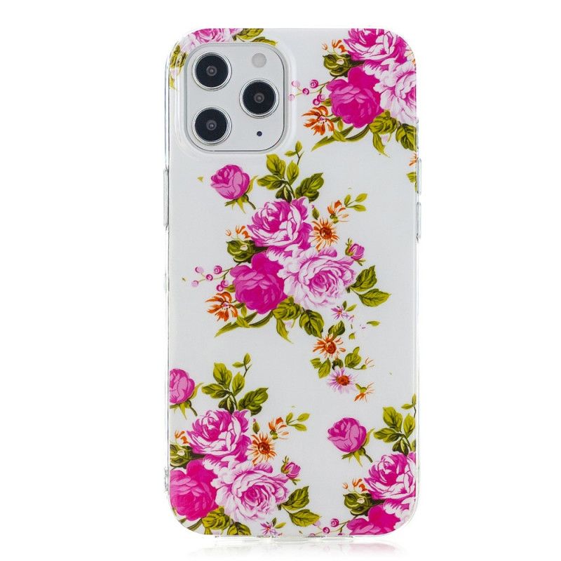 Skal iPhone 12 Pro Max Fluorescerande Frihetsblommor