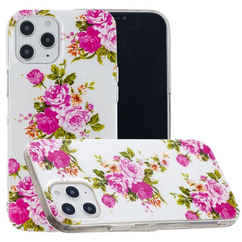 Skal iPhone 12 Pro Max Fluorescerande Frihetsblommor