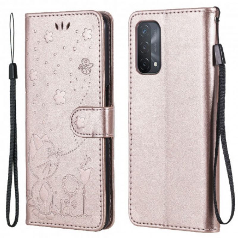 Fodral Oppo A54 5g / A74 5g Cat And Bee Thong