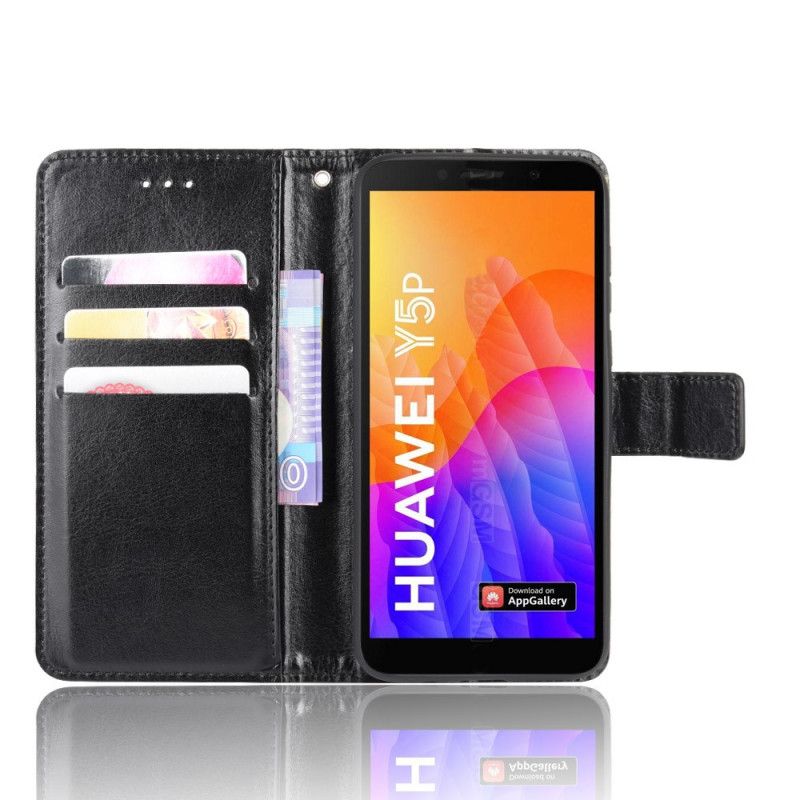 Fodral Huawei Y5p Svart Flashigt Konstläder