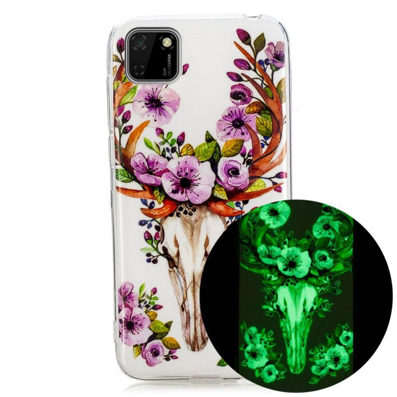 Skal Huawei Y5p Fluorescerande Blommig Älg