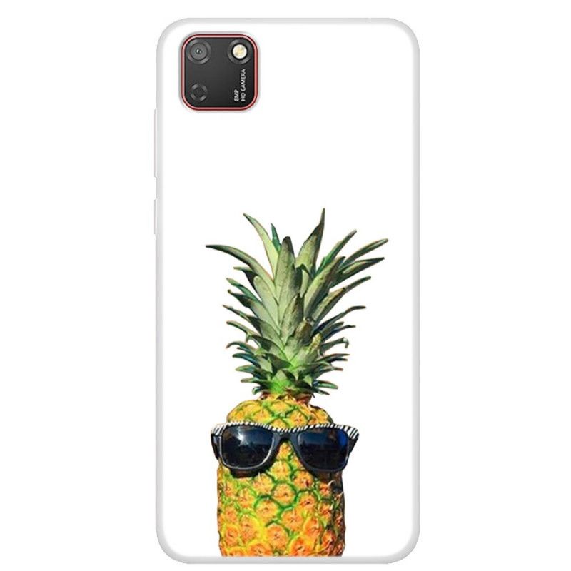 Skal Huawei Y5p Transparent Ananas Med Glasögon