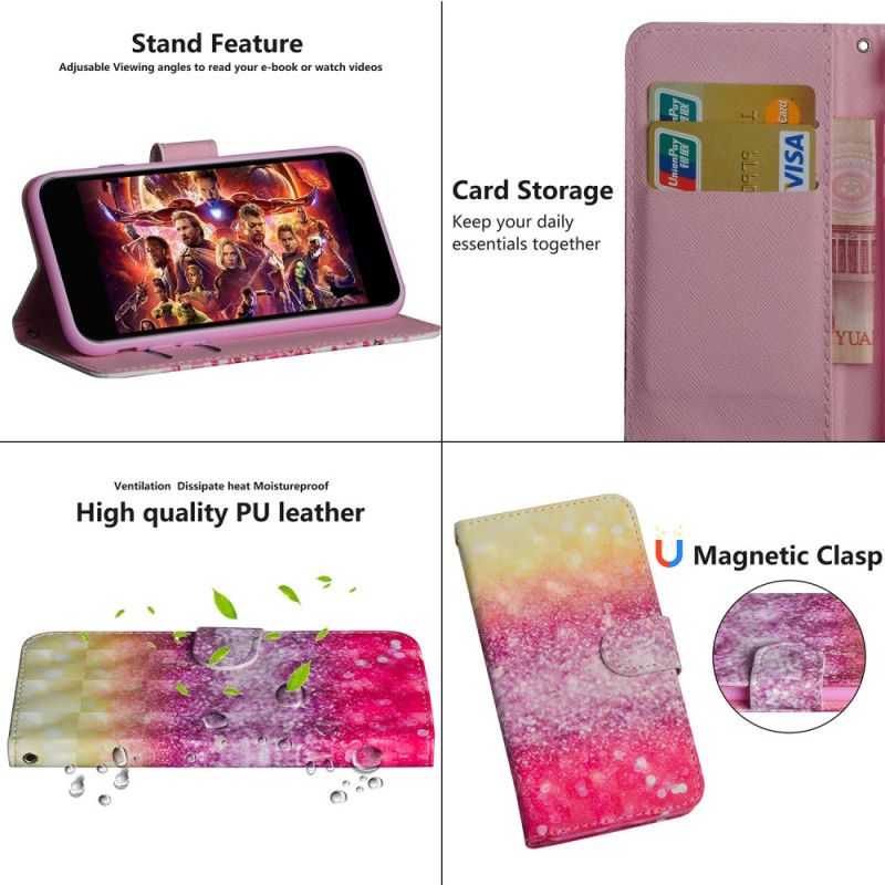 Skyddsfodral Huawei Y5p Gradient Magenta Glitter