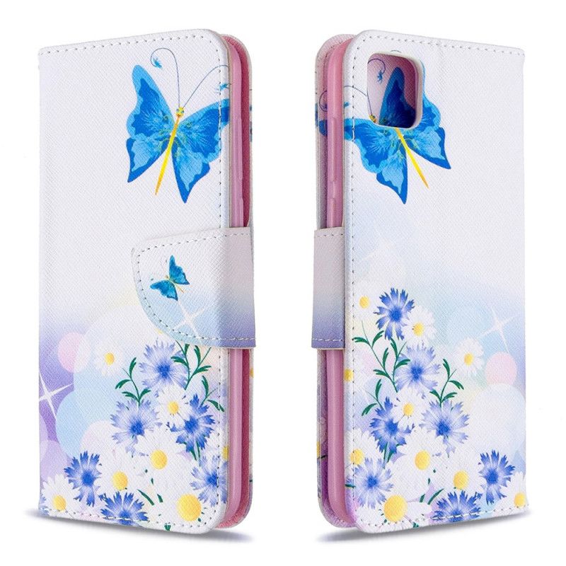 Skyddsfodral Huawei Y5p Magenta Målade Fjärilar Och Blommor
