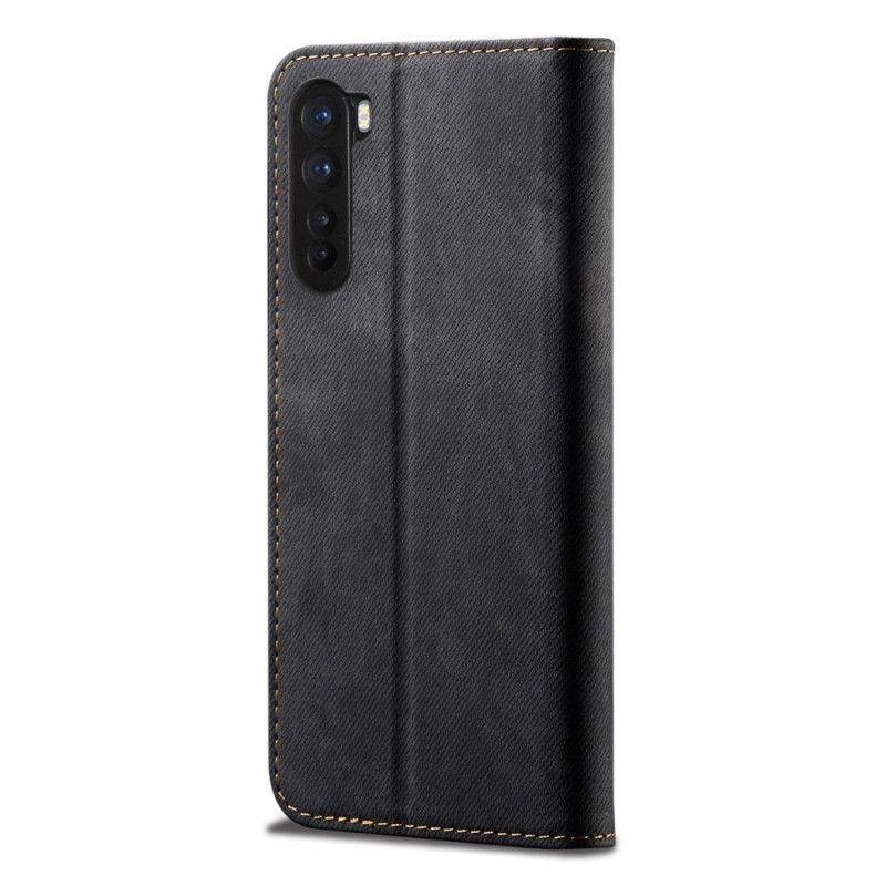 Folio-fodral OnePlus Nord Svart Jeans I Imiterat Läderstruktur