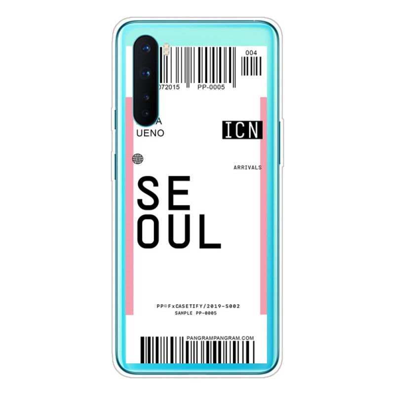 Skal OnePlus Nord Magenta Ombordstigningskort Till Seoul