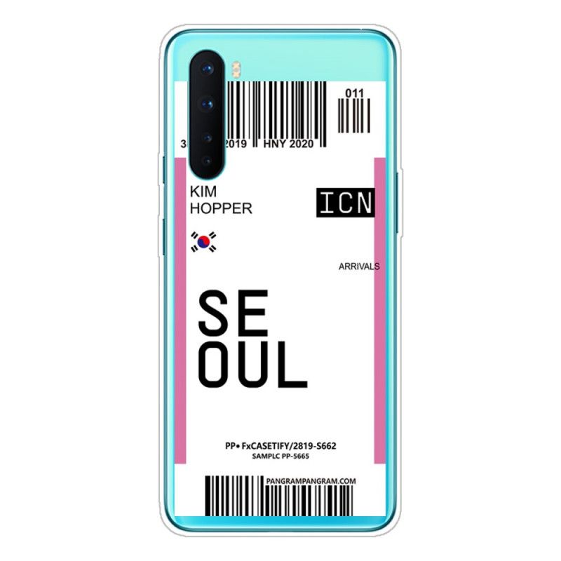 Skal OnePlus Nord Magenta Ombordstigningskort Till Seoul