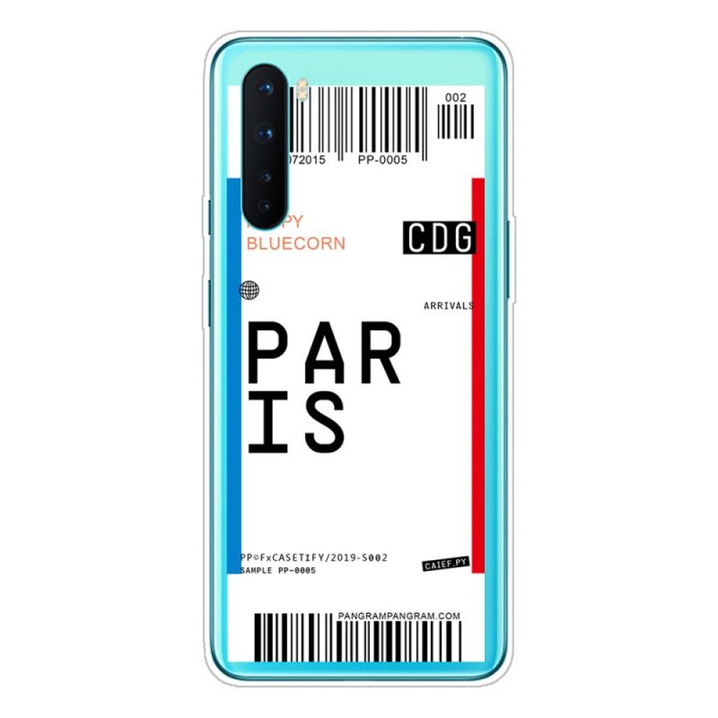 Skal OnePlus Nord Mobilskal Boardingkort Till Paris
