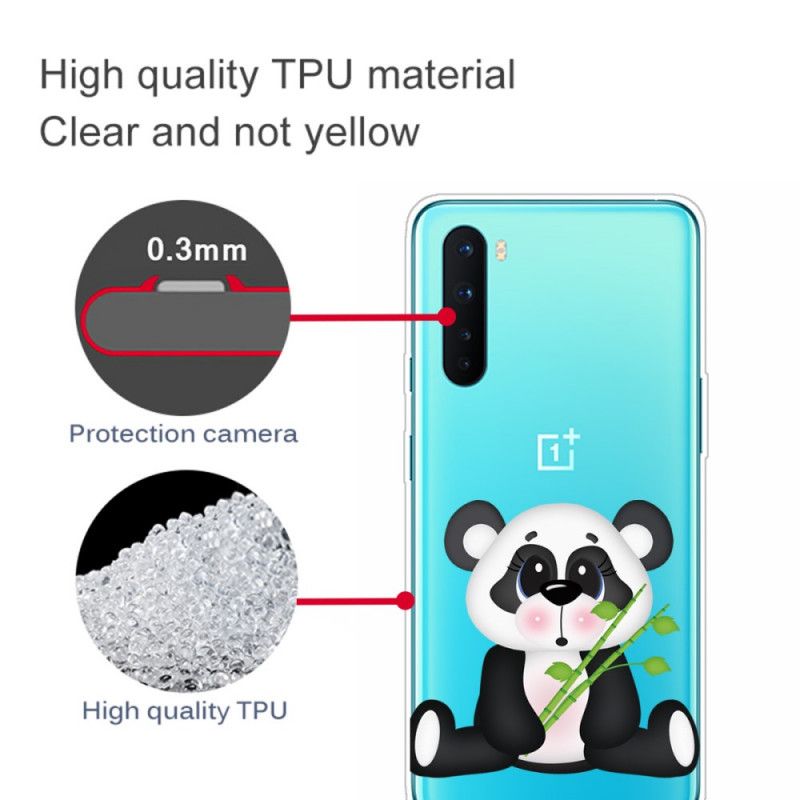 Skal OnePlus Nord Mobilskal Transparent Ledsen Panda