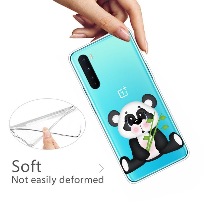 Skal OnePlus Nord Mobilskal Transparent Ledsen Panda