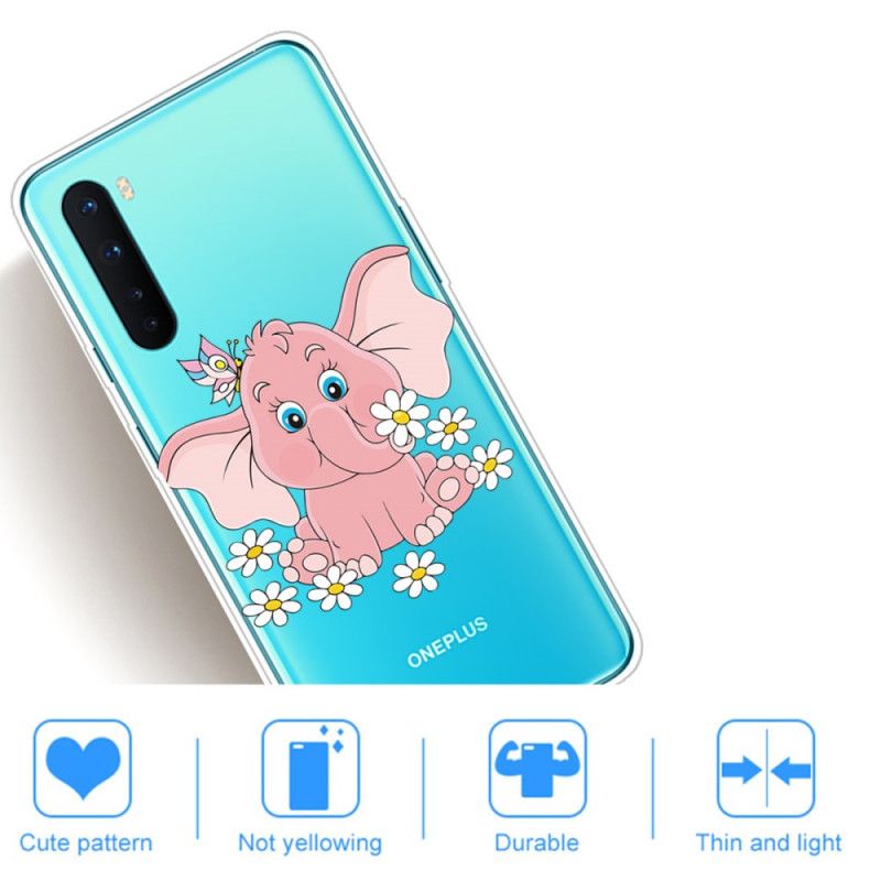 Skal OnePlus Nord Transparent Rosa Elefant