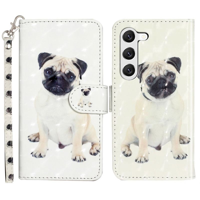 Läderfodral Samsung Galaxy S24 Plus 5g Telefonfodral Lanyard Dog