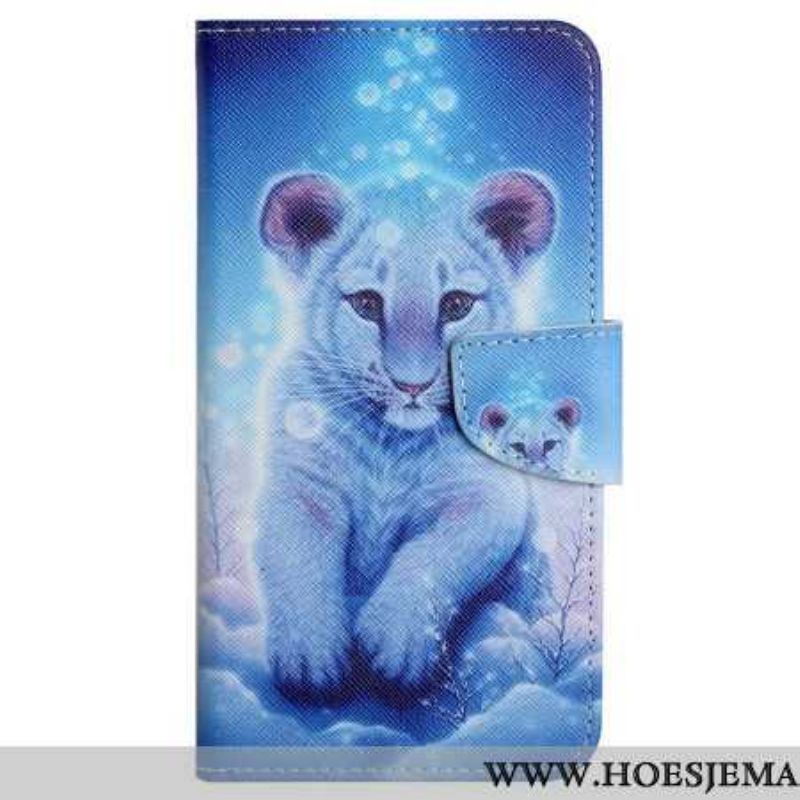 Läderskal Fodral Samsung Galaxy S24 Plus 5g Leopardmönster Med Rem