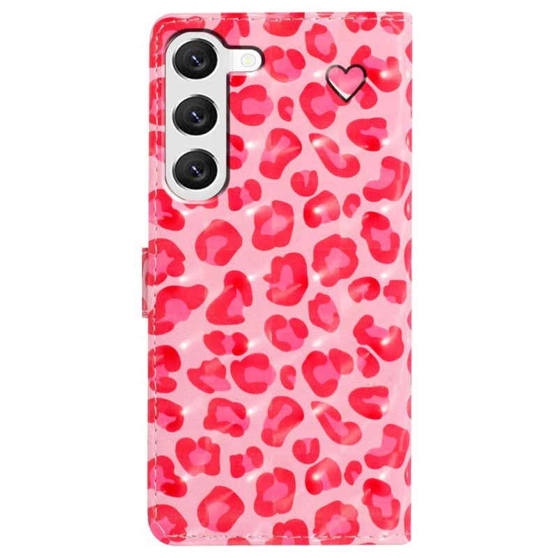 Skyddsfodral Samsung Galaxy S24 Plus 5g Rosa Leopardtryck Med Rem