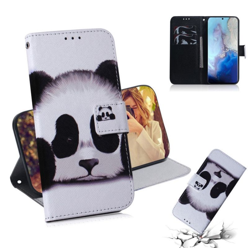 Läderfodral Samsung Galaxy S20 Mobilskal Panda Ansikte