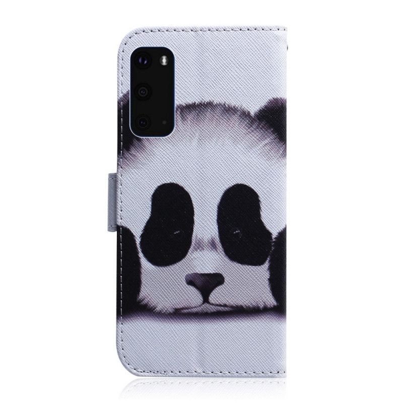 Läderfodral Samsung Galaxy S20 Mobilskal Panda Ansikte