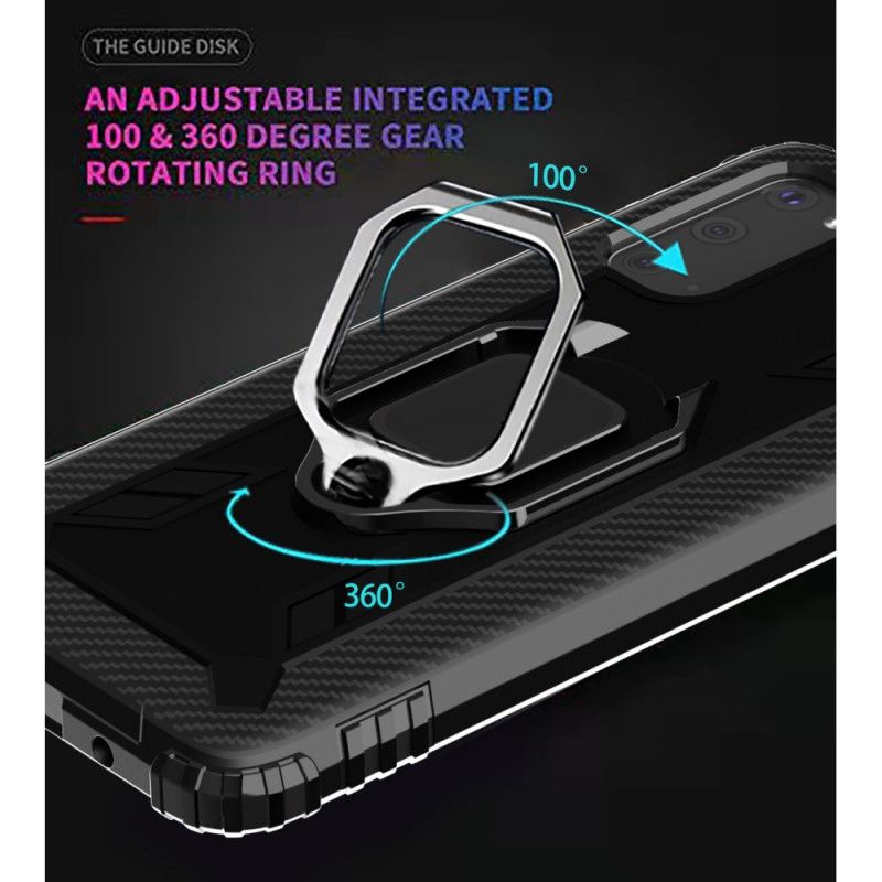 Skal för Samsung Galaxy S20 Svart Ring Och Kolfiber
