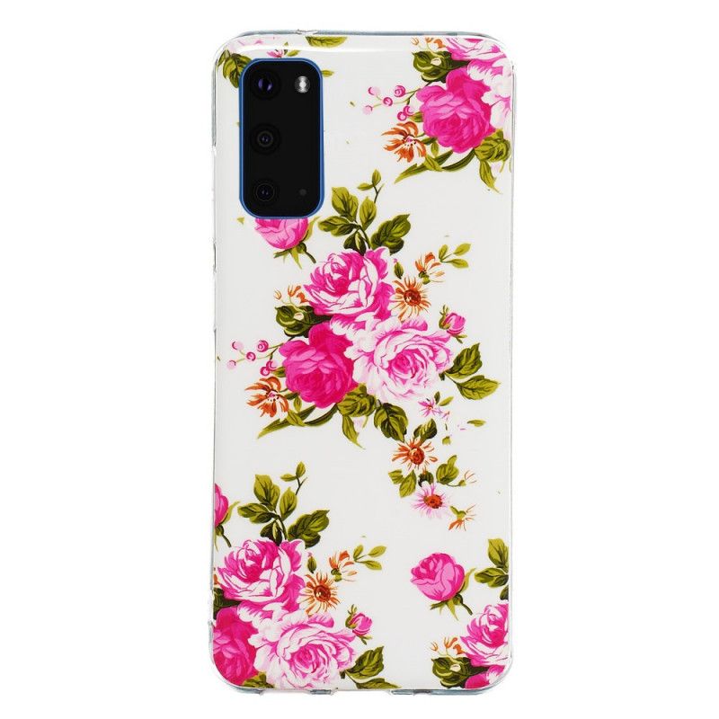 Skal Samsung Galaxy S20 Fluorescerande Frihetsblommor