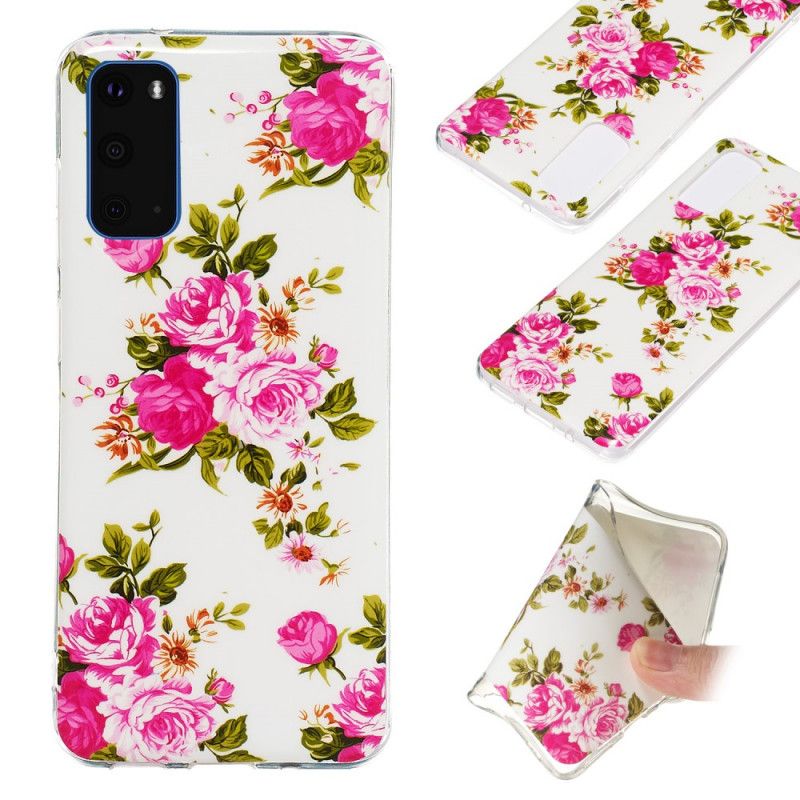 Skal Samsung Galaxy S20 Fluorescerande Frihetsblommor