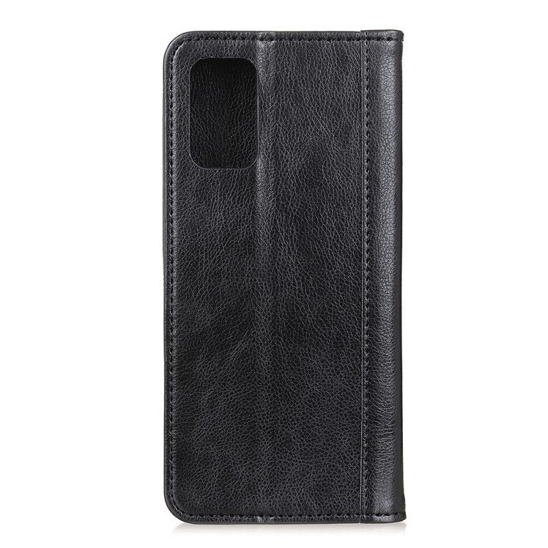 Folio-fodral Samsung Galaxy A02s Svart Färgat Splitlitchiläder