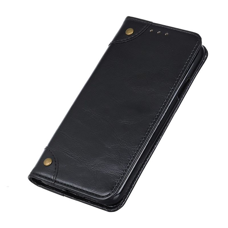 Folio-fodral Samsung Galaxy A02s Svart Vintage Split Nitar