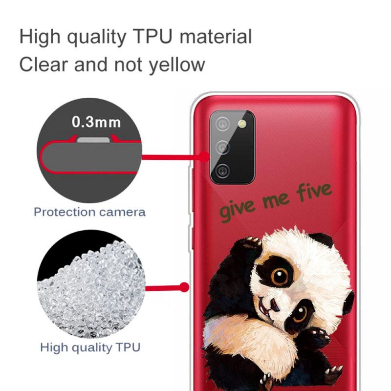 Skal för Samsung Galaxy A02s Transparent Panda Ge Mig Fem