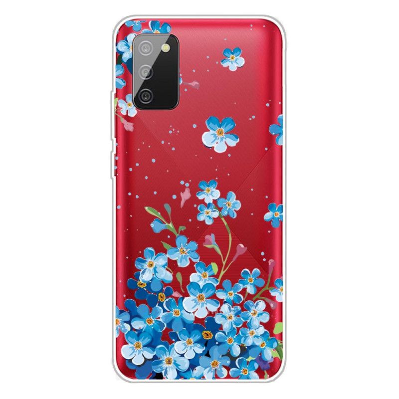 Skal Samsung Galaxy A02s Blå Blommor