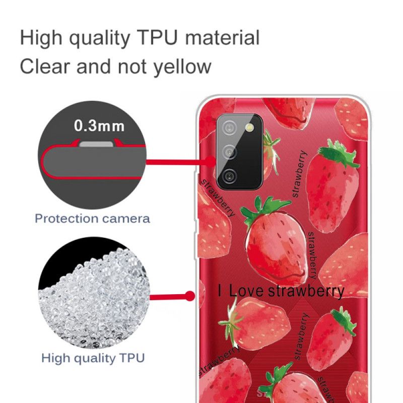 Skal Samsung Galaxy A02s Jordgubbar / Jag Älskar Jordgubbar
