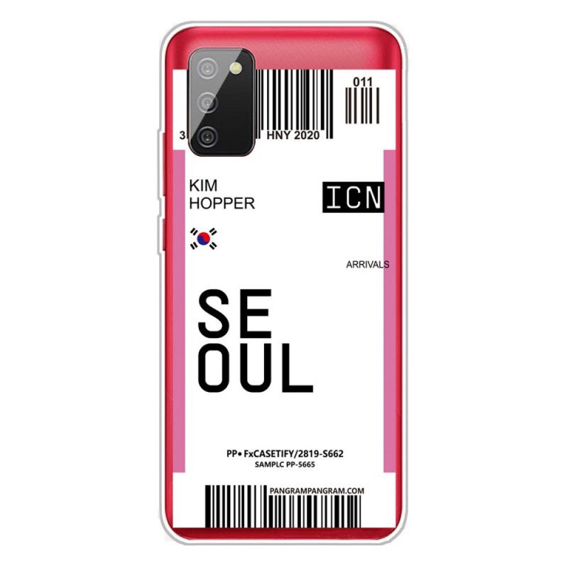 Skal Samsung Galaxy A02s Magenta Boardingkort Till Seoul