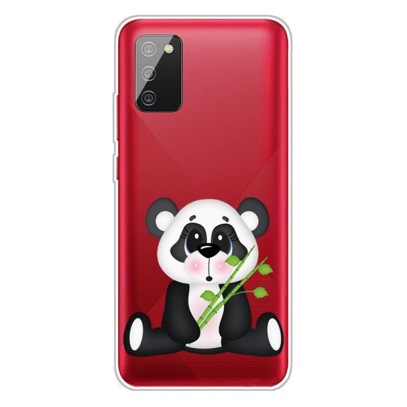 Skal Samsung Galaxy A02s Mobilskal Transparent Ledsen Panda