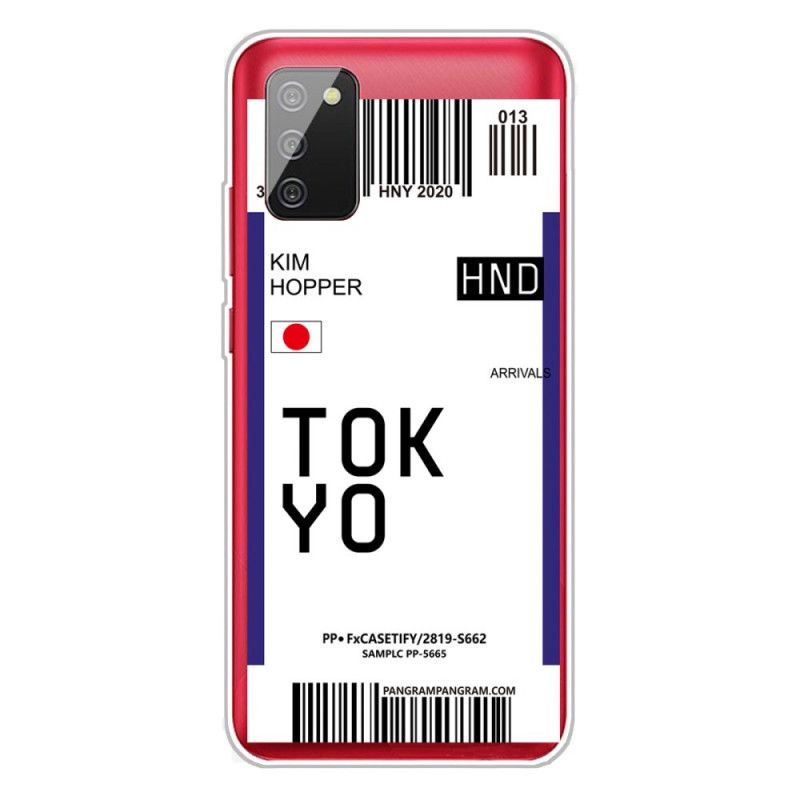 Skal Samsung Galaxy A02s Mörkblå Boarding Pass Tokyo