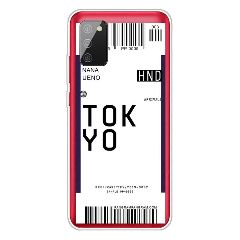 Skal Samsung Galaxy A02s Mörkblå Boarding Pass Tokyo